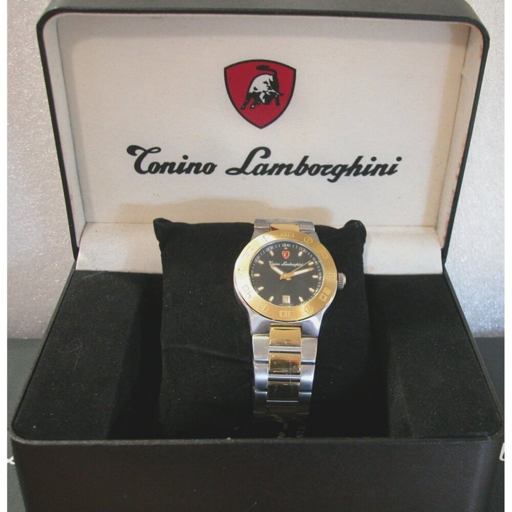 Tonino Lamborghini Mens Gold & Silver Stainless Steel Watch EN035D-301 With Box